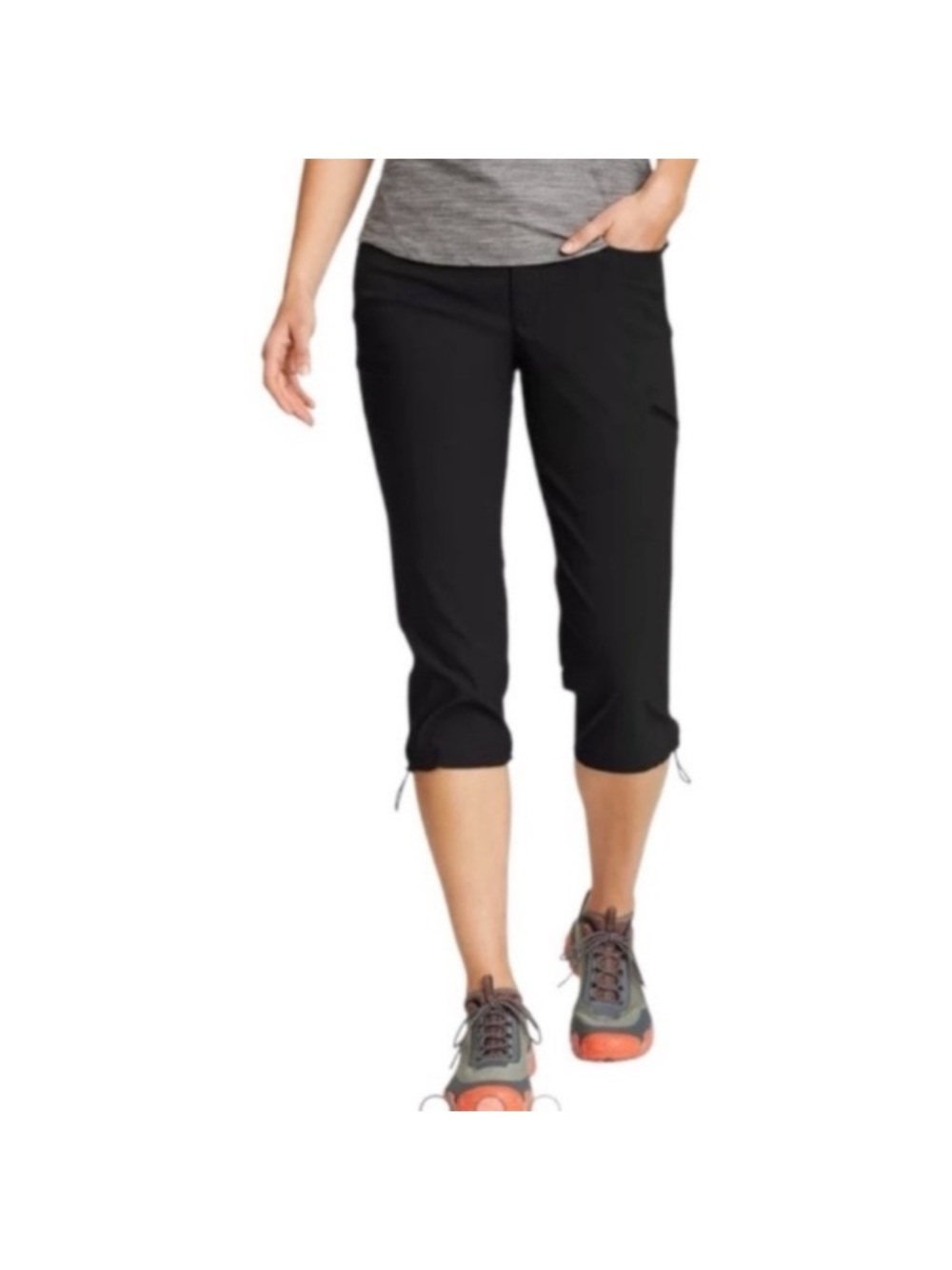 Eddie Bauer Rainier Tech Capri Pants Black size 16